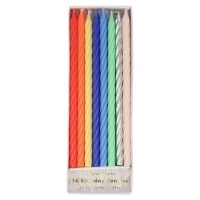 Colourful Twisted Tall Birthday Candles By Meri Meri